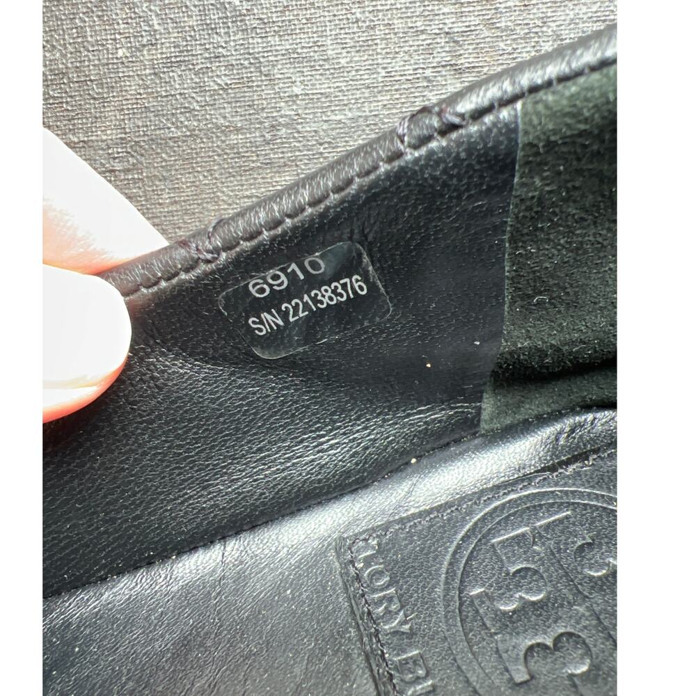 Tory Burch Black & Gold Quilted Ballet Flats Women's Size 10 Old Money Luxury - Picture 5 of 11